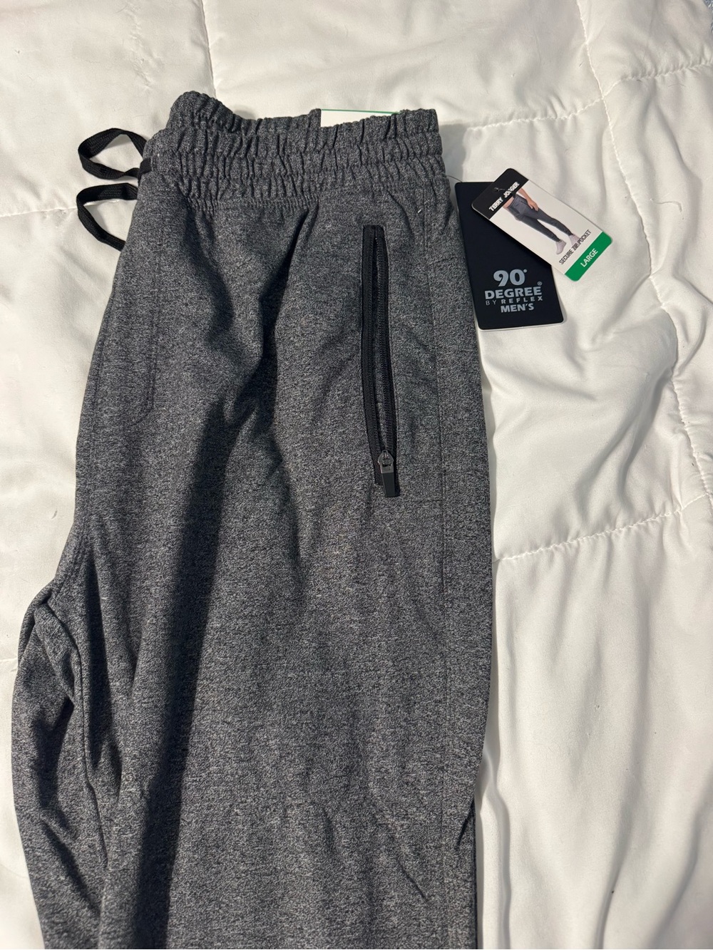 90 Degree By Reflex Kids' Charcoal Gray Jogger Sweatpants with Zip Pocket